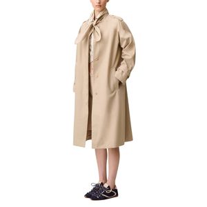 Abrigo Largo Elegante de Algodón para Mujer, Estilo Gabardina, con Cuello Vuelto, Detalle de Borrego, Forro de Poliéster Resistente al Viento, para Otoño - Product Image 5