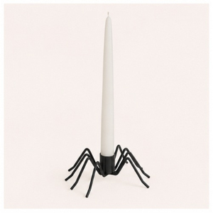 <b>Black</b> Metal Spider Taper Candle <b>Holder</b> for Spooky Halloween Table Decor <b>Candlestick</b> Stand for Haunted House Party & Home Decor - Product Image 3