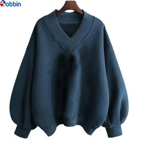 Sudaderas con Capucha Cortas de Algodón para Mujer, Estilo Nuevo, Cuello en V, Forro Polar, Tallas Grandes, Venta al por Mayor - Product Image 5