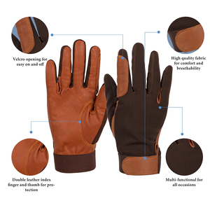 Full Finger Horse Riding <b>Gloves</b> Soft <b>Touch</b> Fabric Stretchy And Trendy Material Cool Fabric Equestrian Protection <b>Gloves</b> - Product Image 2