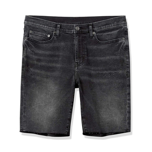 Men's Distressed Black Denim Shorts Straight Leg Mid Waist Cotton Casual Summer Wear Pocket Casual Jean Shorts Custom Logo - Product Image 1