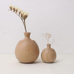 Juego de 4 jarrones de madera para mesa, minimalistas, redondos, decorativos, de material natural, de 4-6 pulgadas - Product Image 2