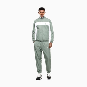 Light Green With <b>White</b> <b>Panel</b> Cotton Fleece Solid Tracksuit for Men - Product Image 2