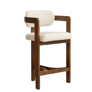 Chaise de bar Vasto en teck naturel de qualité supérieure, style contemporain moderne pour mobilier commercial d'intérieur - Product Image 3