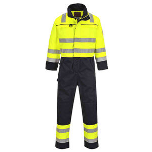 Men's Hi Vis Reflective <b>Work</b> Coverall Polyester <b>Waterproof</b> Windproof Winter Safety Uniform with Hood and Pockets - Product Image 5