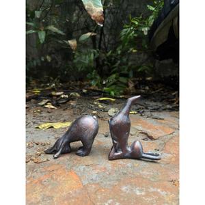 Bronze Yoga Bunnies Ornaments For Garden Decoration In Stock Decorative Antique Rabbit Figurine Metal Arts For Sale - Product Image 6