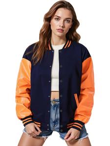 Chaqueta Bomber de Invierno con Diseño de Lana Tejida a Cuadros, Estilo Universitario Clásico, Resistente al Viento y Ecológica para Uso Diario Informal - Product Image 4