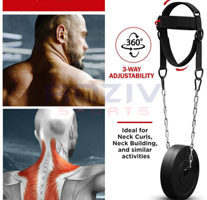 อุปกรณ์เสริมสร้างความแข็งแรงของคอแบบพกพา Roziv Sports รุ่นใหม่ล่าสุด พร้อมแผ่นรองนุ่มทำจากนีโอพรีน สายรัดศีรษะและคางแบบปรับได้ - Product Image 5