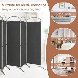 Paravent pliant autoportant à 6 panneaux de 6 pieds pour la maison, le bureau ou la séparation de salon - Product Image 6