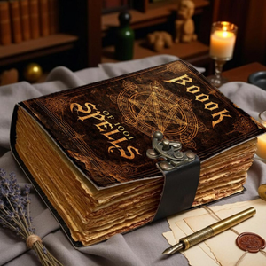 Diario de Cuero con Candado, 400 Páginas, Libro de las Sombras, Grimoire, Cuaderno de Brujería Wicca, Diario Gótico Vintage - Product Image 5