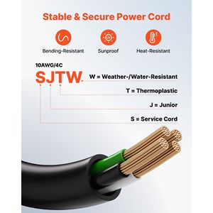 Cavo per Generatore Resistente da 30 Ampere, 15 Metri, 125/250V, Connettore NEMA L14-30P L14-30R, Scatola di Alimentazione SJTW 10 AWG, Accessori per Generatore - Product Image 4