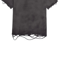 T-shirt Col Rond Uni Délavé à l'Acide DTG, Coupe Oversize Lourde 240g, Manches Courtes, Épaules Tombantes, 100% Coton Tricoté Anti-Plis