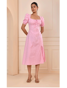 Elegante Vestido Bustier Rojo a Cuadros para Mujer, Estilo Corsé, Ajustado, para Fiesta, Casual, Verano, Moda, Vestido a Cuadros para Dama - Product Image 2