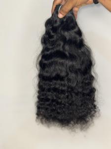 Extensions de cheveux humains ondulés brun-noir naturel, texture douce, longs mèches lâches, qualité single drawn, pour tissage en salon - Product Image 2