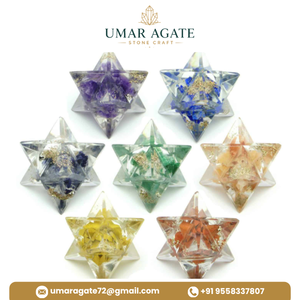 Precio al por mayor: Gema de ágata Umar tallada, Mezcla de orgón, Varita mágica, Pequeña estrella Merkaba, Suministro a granel - Product Image 2