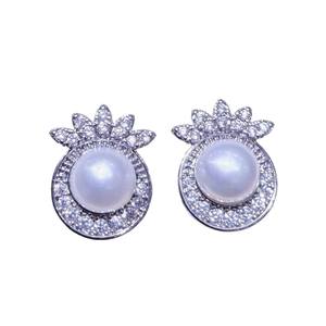 Pendientes de Perlas de Agua Dulce Naturales de Zhuji, Pequeños y Lindos Pendientes de Cristal con Forma de Piña para Mujer, Pendientes de Plata S925 para Fiestas - Product Image 5