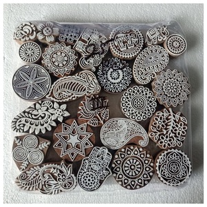 Tampons en bois pour tatouages au henné, tampons en bois pour henné de 3 pouces, ensemble de tampons en bois pour henné, tampons pour mehendi - Product Image 1