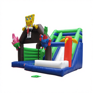 Agua Inflable de Bob Esponja para Diversión Acuática Infantil, Escalada y Toboganes - Product Image 1