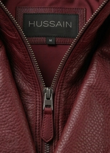 Chaqueta de hombre estilo baggy de cuero de cordero rojo premium con cierre de cremallera, estilo oversize para streetwear. - Product Image 2