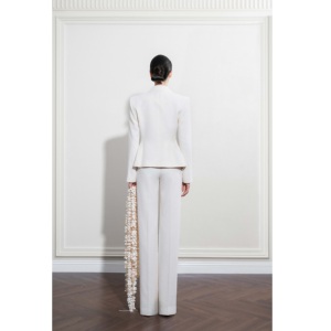 Pantalon de haute qualité pour femme, support ODM, NOIR RELAXED TROUSERS, coupe régulière, 61% Rayonne 39% Coton, pantalon décontracté pour femme WhiteAnt - Product Image 1