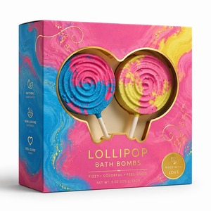 Bombas de Baño Efervescentes en Espiral, Rosadas, Azules y Amarillas, Hechas a Mano, Lindas, con Ingredientes 100% Naturales, Etiqueta Privada OEM - Product Image 2