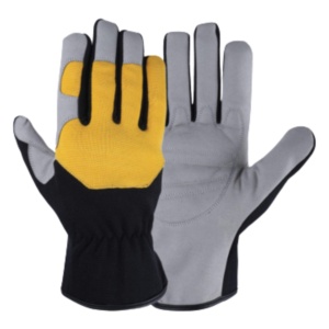 Gants de mécanicien en cuir synthétique robuste Amara, anti-vibration, antidérapants, sécurité industrielle, construction renforcée, protection des mains et des bras - Product Image 1
