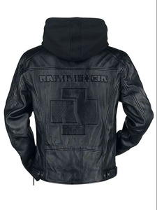 เสื้อแจ็คเก็ตหนังสีดำลายโลโก้ Rammstein - Product Image 2