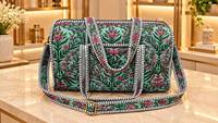 Sac de voyage de luxe Le Souvenirs en coton durable à imprimé floral avec fermeture éclair, grande capacité