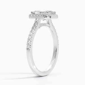 BOJ <b>Ring</b> 08 Radiant Cut 925 <b>Silver</b> Adorned Odessa Halo Diamond <b>Ring</b> 2ct D Color VVS1 Moissanite GRA Certified Low Price <b>Ring</b> - Product Image 2