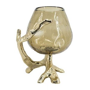 Golden Antler Candle Stand with Amber <b>Glass</b> Holder <b>Heat</b> <b>Resistant</b> Home Decoration Metal Holder - Product Image 5