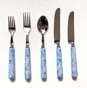 Juego de cubiertos estilo indio con mango de bambú natural, cubiertos de acero inoxidable para vajilla de boda, utensilios de mesa. - Product Image 6