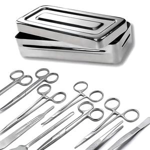 ชุดเครื่องมือผ่าตัดขนาดเล็ก13ชิ้นพร้อมกล่องฆ่าเชื้อชุดเครื่องมือผ่าตัดสัตวแพทย์ - Product Image 2