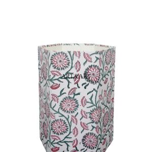 Poubelle hexagonale élégante en papier de coton fait main, ouverte en dessus, pour usage intérieur/extérieur, idéale pour le bureau, vente en gros - Product Image 6