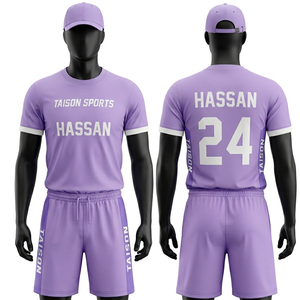 Conjunto de Uniforme de Bádminton para Hombre, Tela Interlock de Poliéster Premium de 180 GSM, Color Lavanda Morado, Transpirable, Impresión de Logotipo por Sublimación Personalizada - Product Image 1