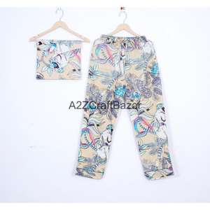 Elegante y Romántico Conjunto de Pijama de Invierno para Mujer, 100% Algodón, Suave y Transpirable, de 2 Piezas, con Estampado Floral, Mangas Largas y Cintura Elástica - Product Image 2