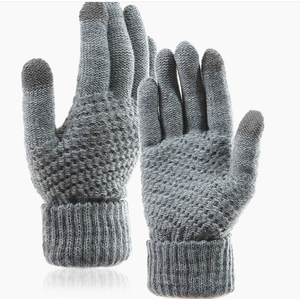 Gants et mitaines antidérapants personnalisés avec logo, à pois, adaptés à l'extérieur, style uni, en tissu tricoté pour l'hiver - Product Image 4
