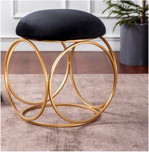 Unique Metal Ottoman Sitting Stool Living Room Furniture Office Stool Velvet Ottoman Footstool Footrest Stool Pouffes Home Decor - Product Image 6