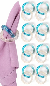 Modern Resin Eco-Friendly Durable Napkin Ring Circle Shape 4.5cm White <b>Table</b> Decor Party Accessory - Product Image 6