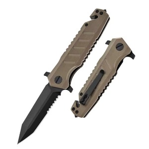 Cuchillo Plegable de Doble Hoja de Acero de Damasco OEM Personalizable con Mango de Madera, Hecho a Mano, para Caza y Camping al Aire Libre - Product Image 2