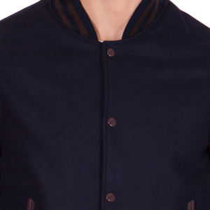 Chaqueta Varsity Negra para Hombre con Mangas de Cuero, Chaqueta Bomber Estilo Letterman, Chaqueta Casual de Béisbol, Ropa de Invierno Cálida y a la Moda - Product Image 5