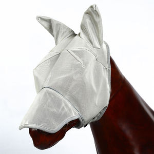 Voile anti-mouches pour chevaux imprimé par sublimation personnalisée, masque équestre en maille colorée, service OEM, protection oculaire durable pour équidés - Product Image 2