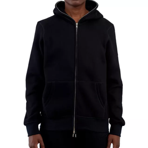 High Quality No String Breathable Stone Acid Washed Hoodies <b>Men</b> Full Zip Us Boxy 500 GSM Designer Enzyme Wash Hoodie - Product Image 4