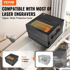 Enceinte de protection ignifuge pour graveur laser 31,5 x 31,5 x 19,6 avec tuyau de ventilation ignifuge pour machines de gravure laser - Product Image 2