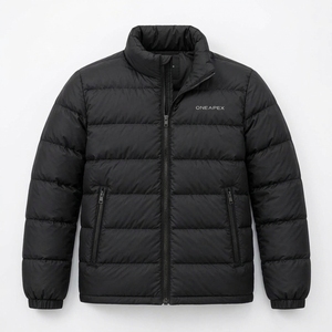Chaqueta acolchada negra para hombre, con cuello alto, cierre de cremallera, abrigo de invierno cálido, informal, para exteriores, estilo urbano, etiqueta privada personalizada - Product Image 6