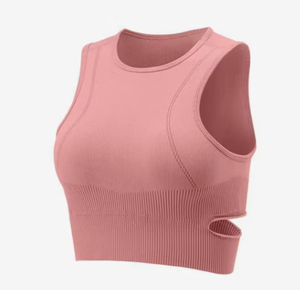 Ropa Interior Deportiva sin Costuras para Mujer, Top Corto con Aberturas, Estilo Yoga - Product Image 1