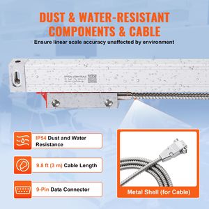 Kit de lecture numérique pour échelle linéaire de 10FT, 20FT, 24FT, affichage DRO 3 axes, accessoires pour machines-outils - Product Image 5