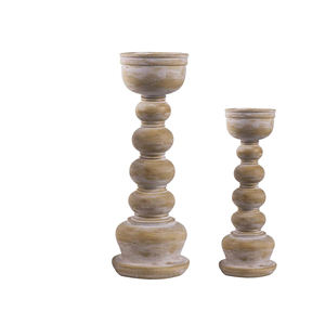 Ensemble de 3 chandeliers en bois antique faits à la main pour décoration intérieure et centre de table de mariage - Product Image 6