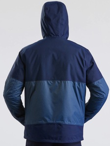 เสื้อแจ็คเก็ตพัฟเฟอร์กันน้ำสีน้ำเงินสำหรับผู้ชาย ทรงปกติ ซิปด้านหน้า สไตล์สปอร์ต เหมาะสำหรับฤดูหนาว สีพื้น - Product Image 3