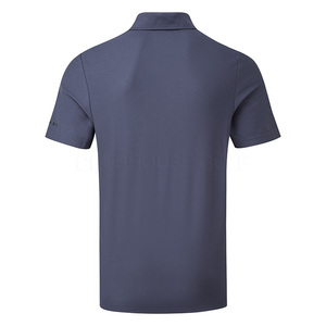 Polo de Manga Corta Azul Oscuro para Hombre, Corte Regular, Color Sólido, Tejido Jersey de Secado Rápido, Estilo Casual - Product Image 2