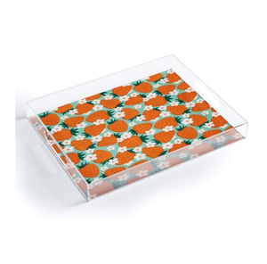 New Arrival Printed Acrylic Serving Storage Tray For Tea <b>Coffee</b> Snacks Breakfast Floral Organizer Platter For <b>Coffee</b> <b>table</b> Decor - Product Image 3